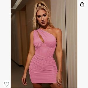 One shoulder body con dress